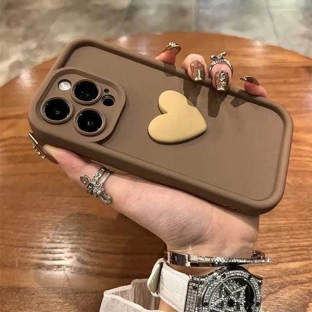 3D Love Heart Cute INS Silicone Phone Case For iPhone 15 14 13 12 11 Pro Max Shockproof Candy Cover For iPhone 15 Pro Max Cases