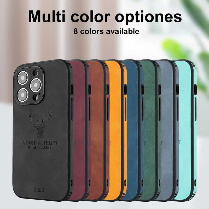 Magsafe Case For iPhone 14 Pro Max 13 12 11 Deer Hybrid Leather Phone TPU Cover