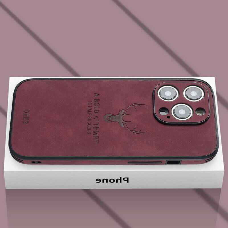 Magsafe Case For iPhone 14 Pro Max 13 12 11 Deer Hybrid Leather Phone TPU Cover