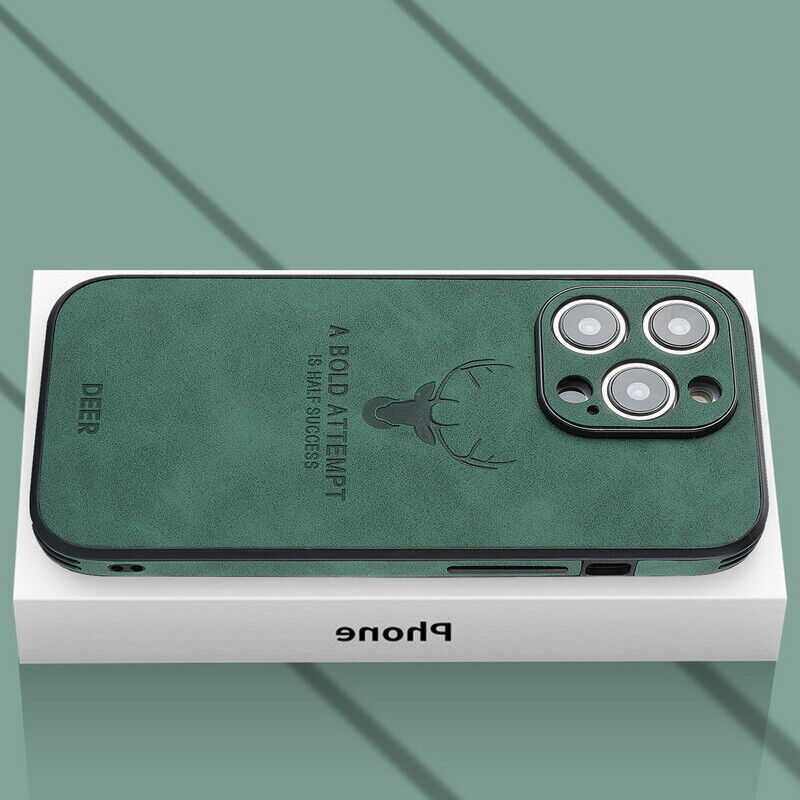 Magsafe Case For iPhone 14 Pro Max 13 12 11 Deer Hybrid Leather Phone TPU Cover