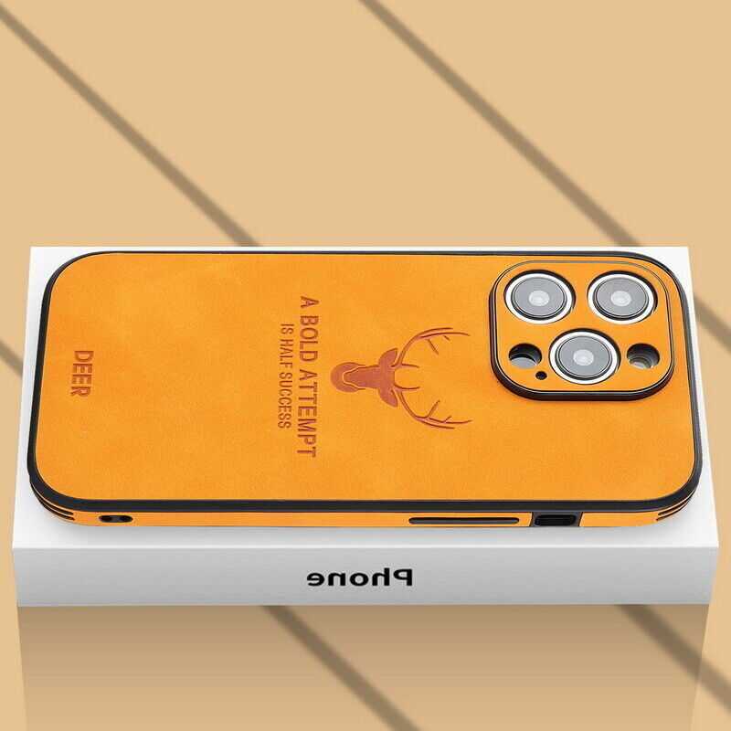 Magsafe Case For iPhone 14 Pro Max 13 12 11 Deer Hybrid Leather Phone TPU Cover
