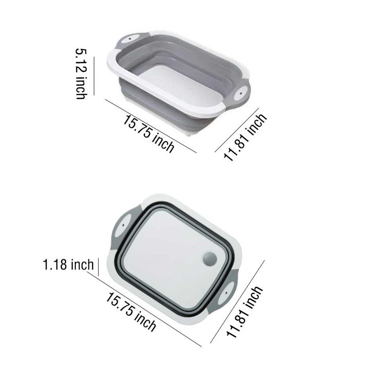 0098L COLLAPSIBLE CUTTING BOARD WITH DISH TUB BASKET For Kitchen Use ( 1 Pcs ) dd